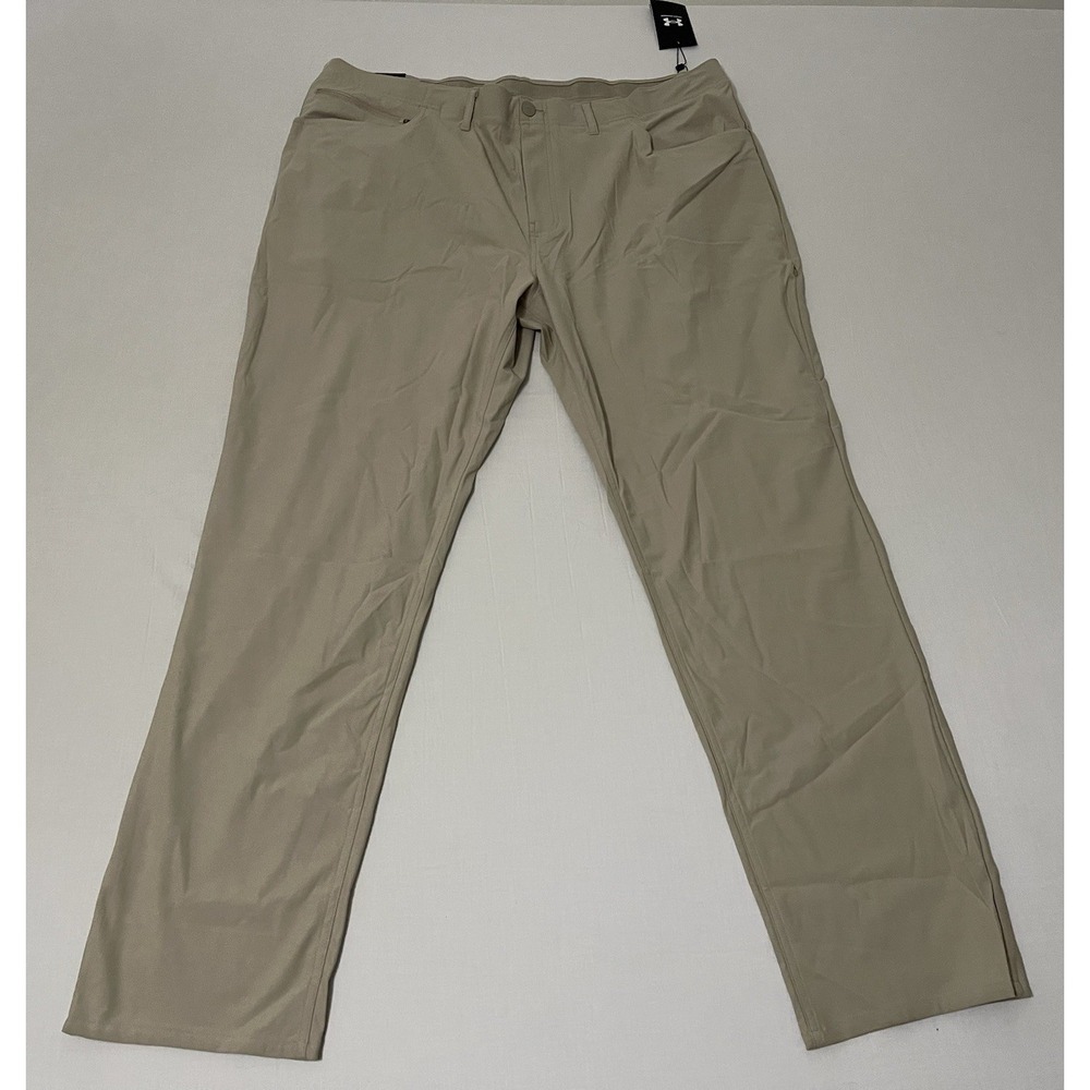 NWT Under Armour‎ Pants Mens 44x34 Beige UA Unstoppable 7-Pocket Chino Golf
